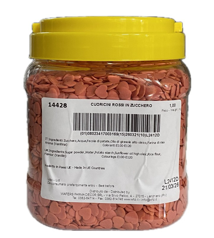 Cuoricini rossi in zucchero kg.1 wfd - immagine 2