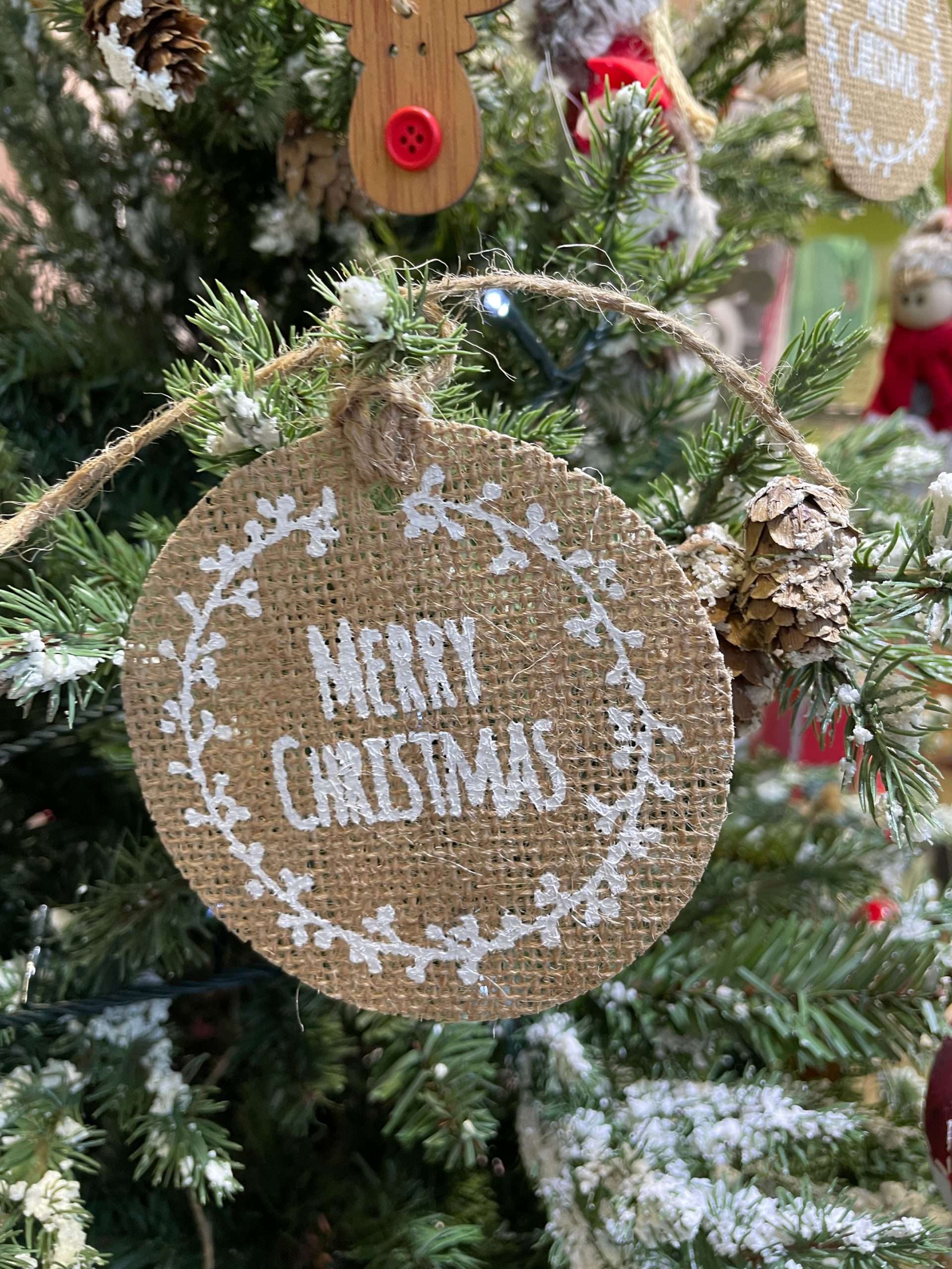 Set 6 Pz Pendaglio Natalizio in Juta – Decorazioni di Natale - immagine 2