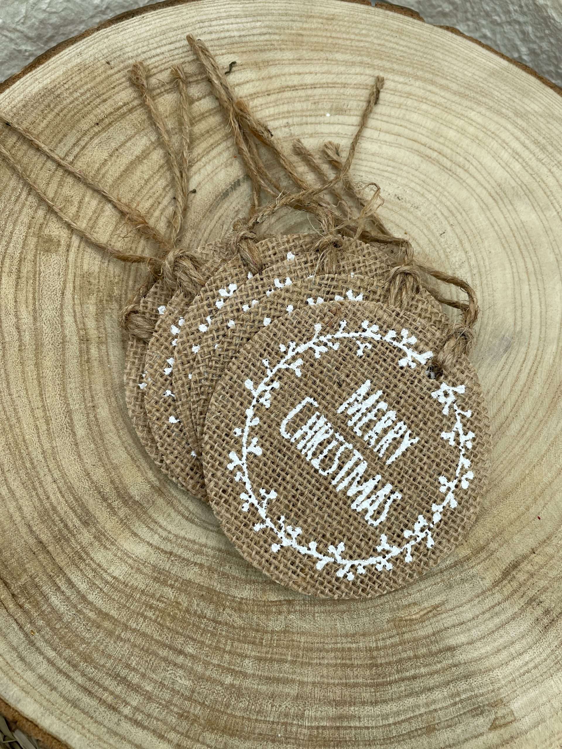 Set 6 Pz Pendaglio Natalizio in Juta – Decorazioni di Natale - immagine 3