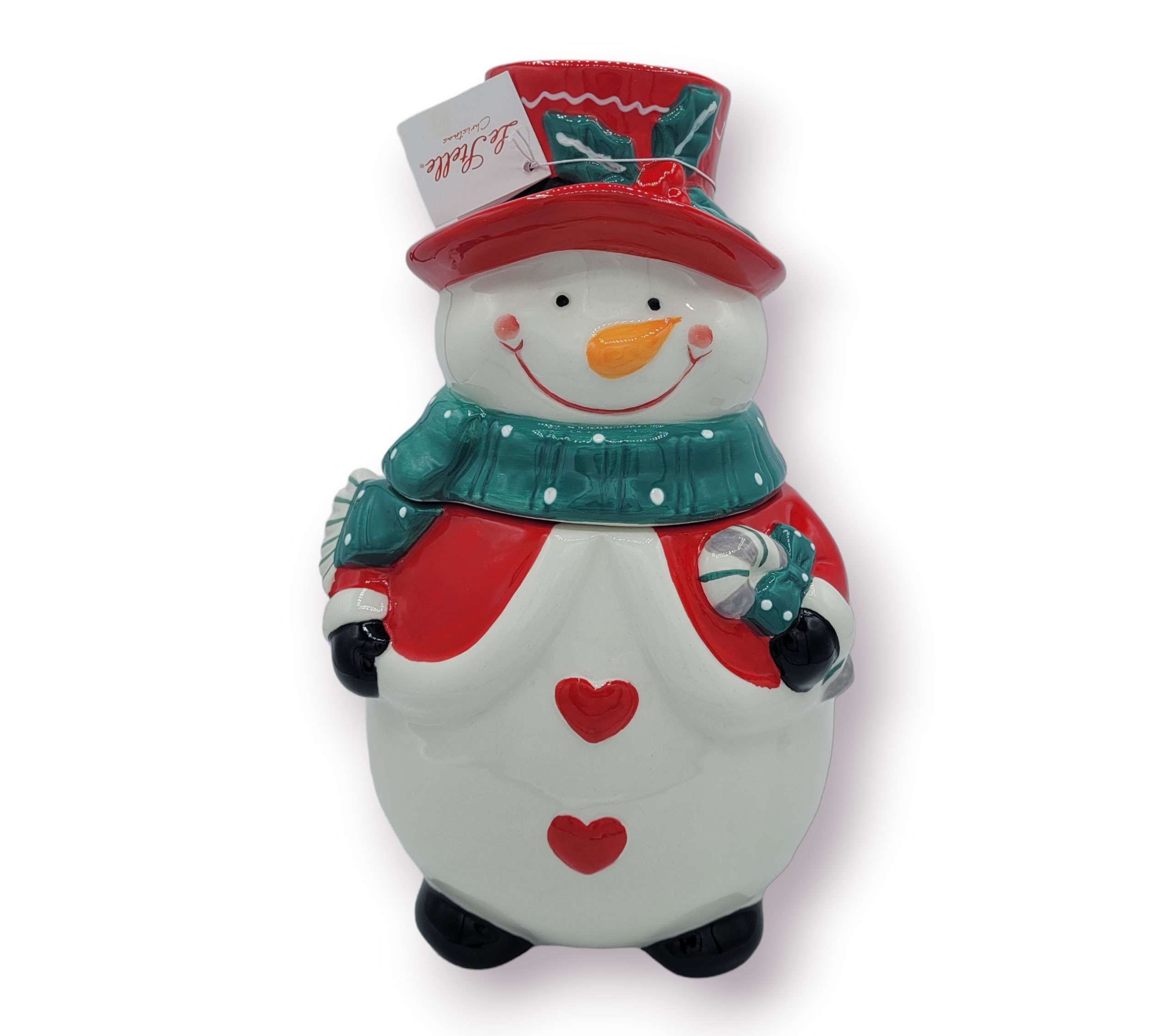 Scatola Pupazzo di Neve in Ceramica 16,5×26 – Collezione Natale Le Stelle - immagine 2