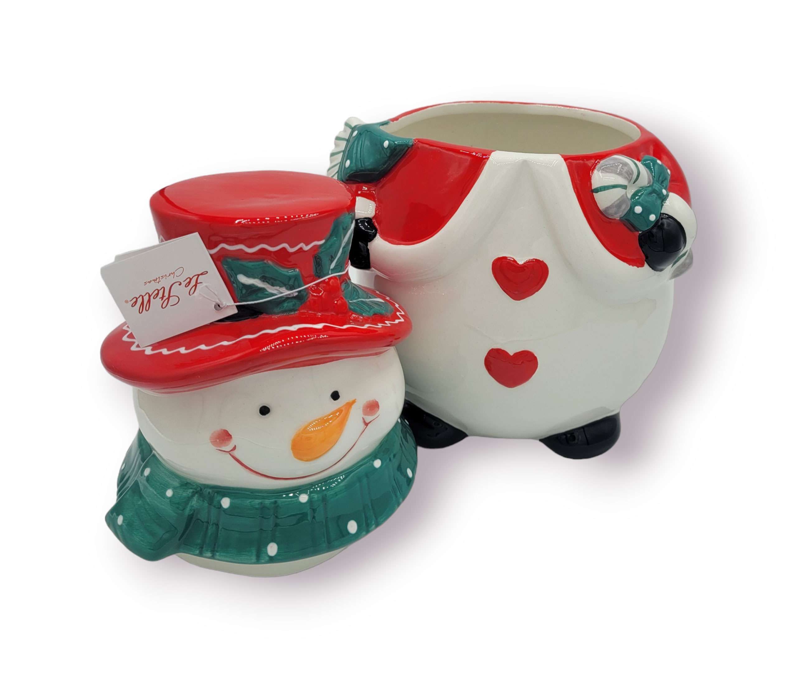 Scatola Pupazzo di Neve in Ceramica 16,5×26 – Collezione Natale Le Stelle - immagine 4