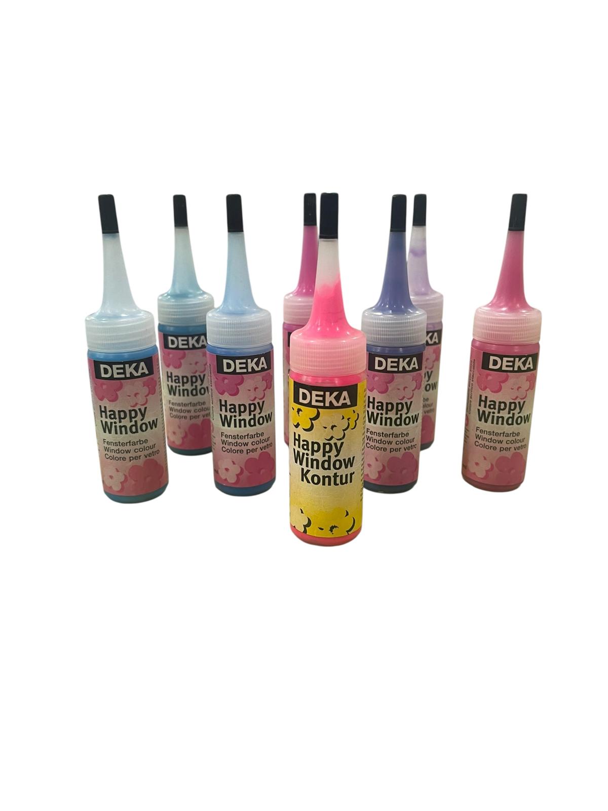 Stock 21 pz Colore per Vetro Staccabile 30 ml Happy Window – Colori Assortiti - immagine 2